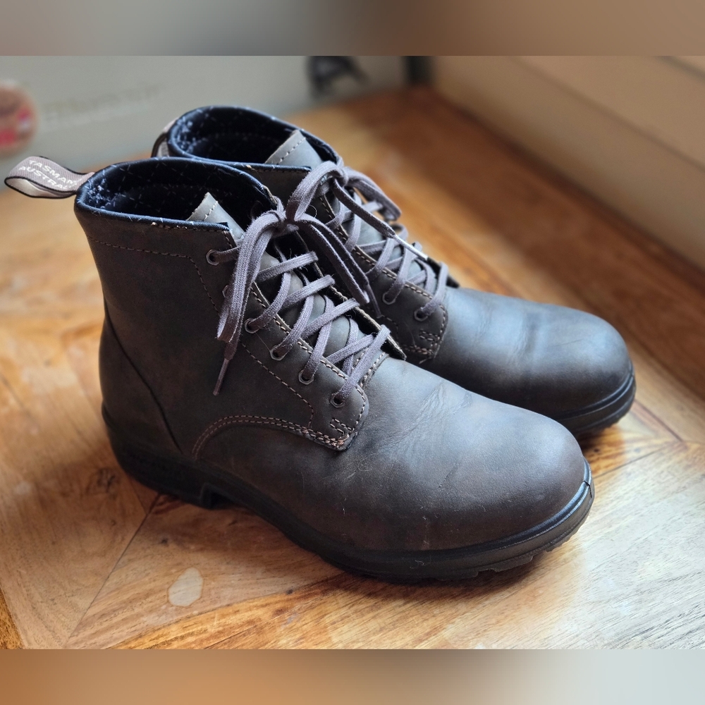 Worn Once! Blundstone Lace-Up Rustic Brown Leather Boots AU 4.5 US 7.5